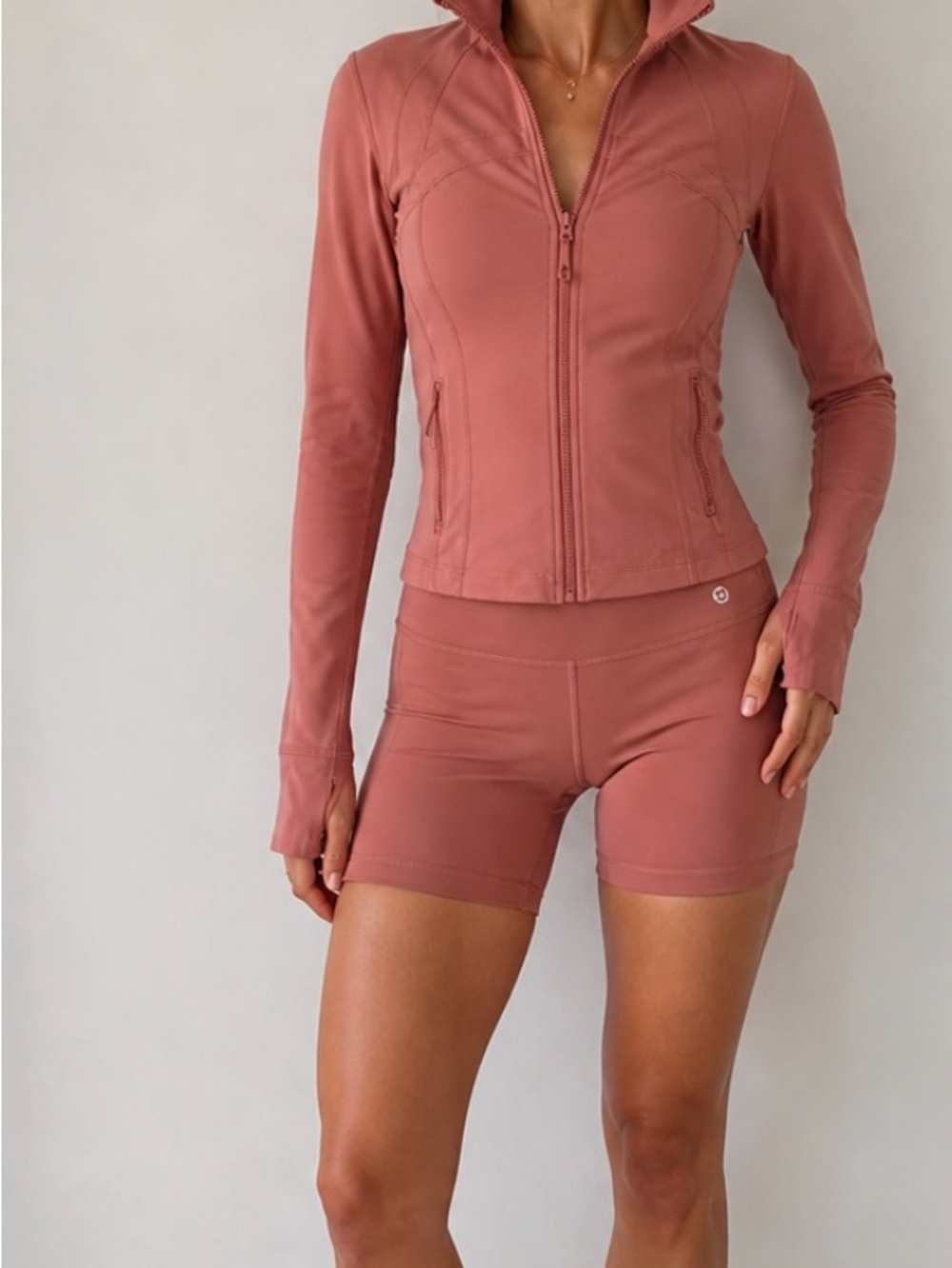Lululemon Define Jacket + Align Shorts DustyRose Pink /Mauve Size 6 Matching Set